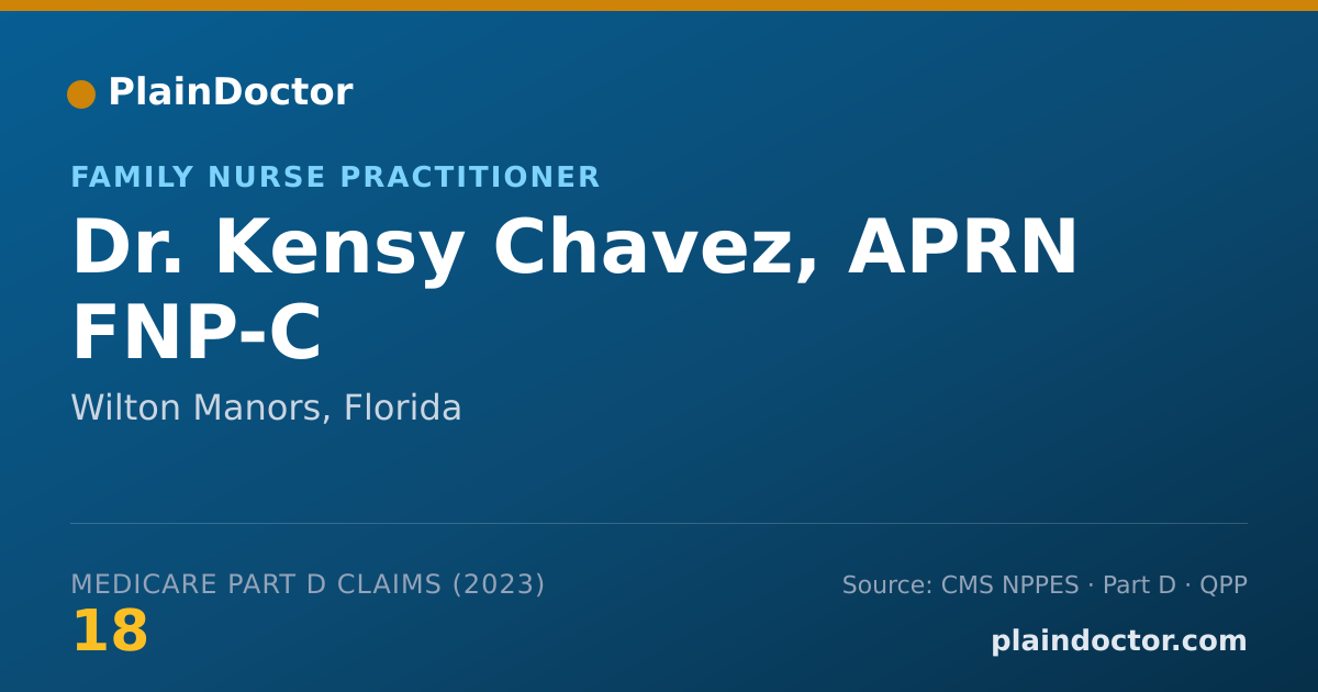 Shareable card for Kensy Chavez, APRN FNP-C - Family Nurse Practitioner, Wilton Manors, FL