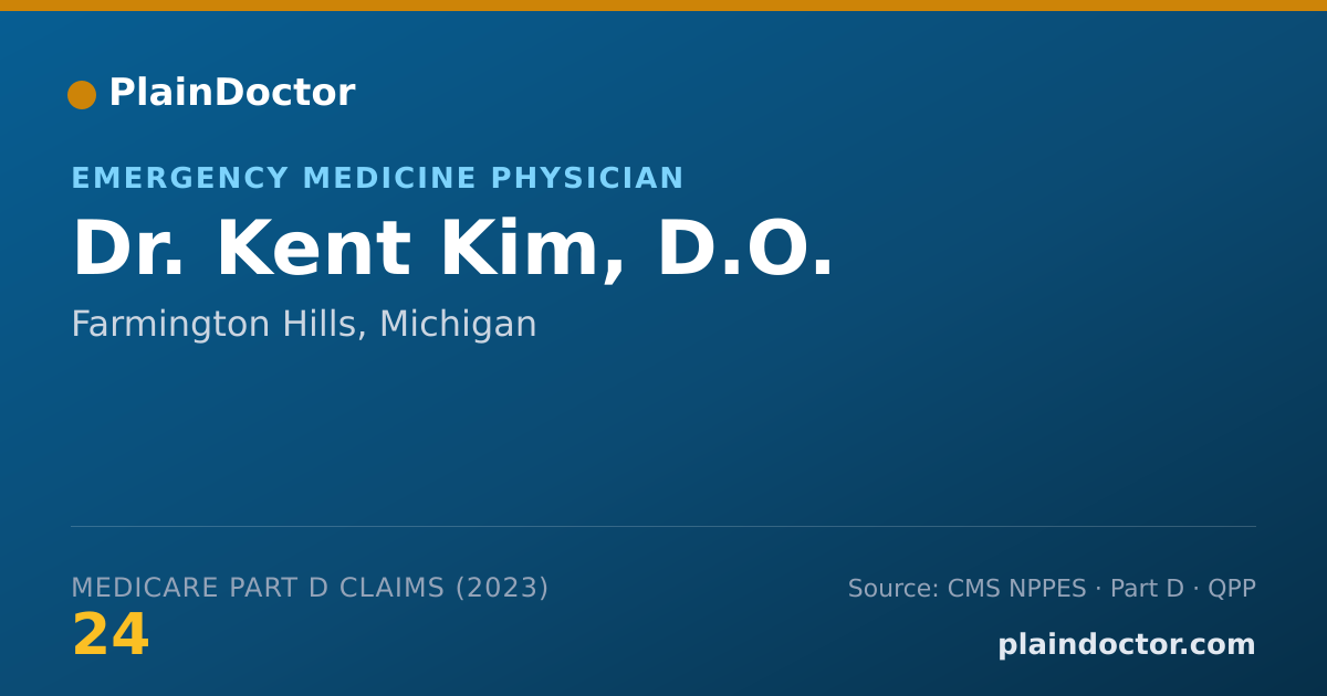 Shareable card for Kent Kim, D.O. - Emergency Medicine Physician, Farmington Hills, MI