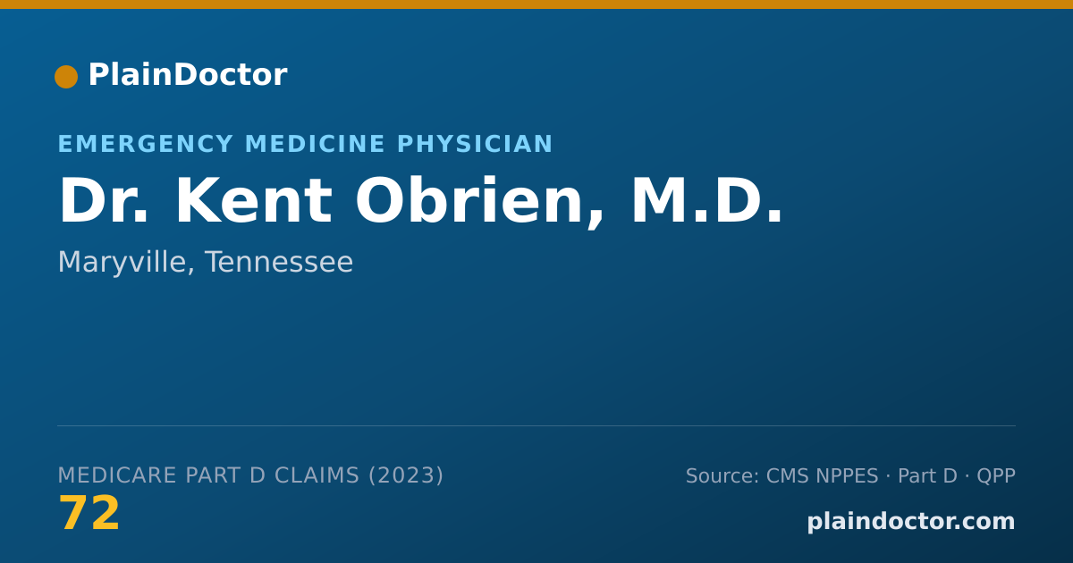 Shareable card for Kent Obrien, M.D. - Emergency Medicine Physician, Maryville, TN