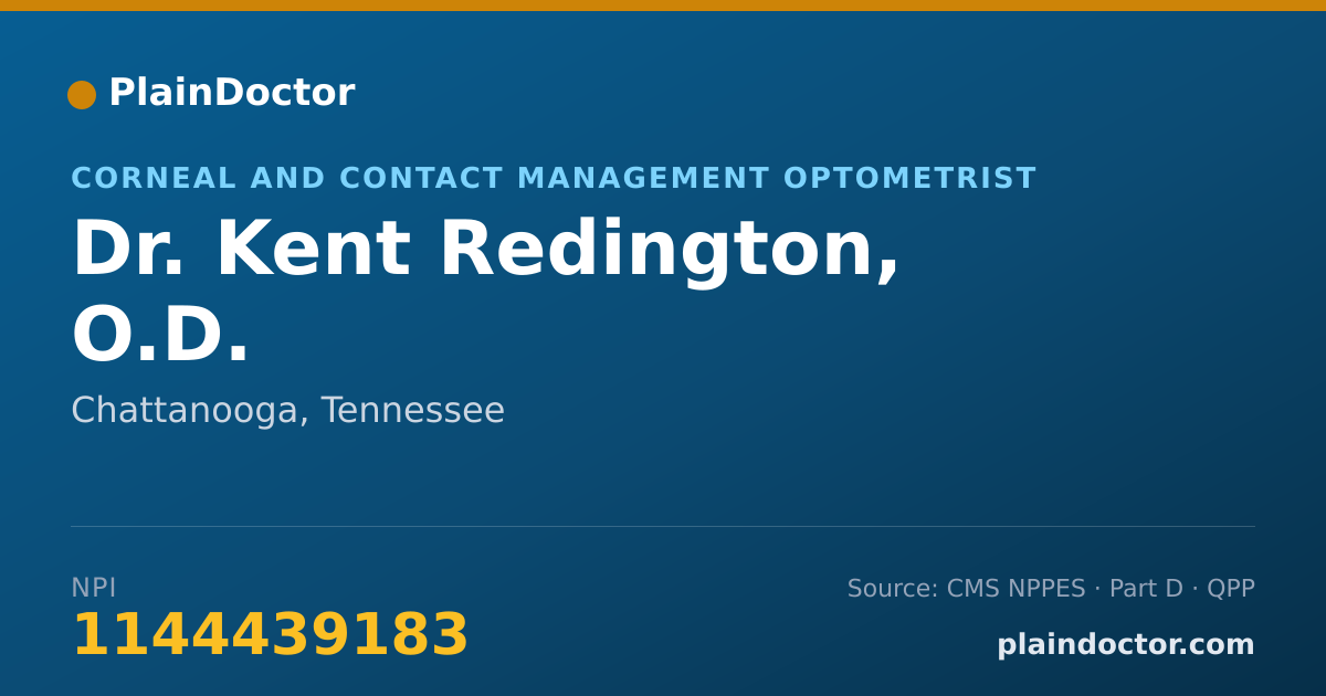 Shareable card for Kent Redington, O.D. - Corneal and Contact Management Optometrist, Chattanooga, TN