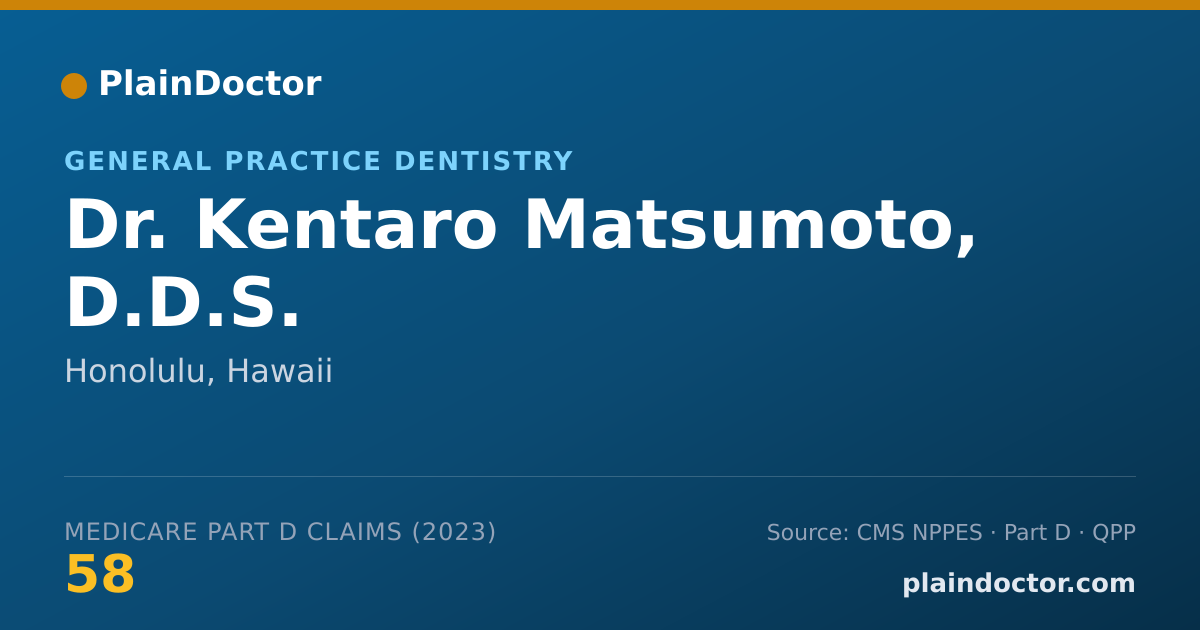 Shareable card for Kentaro Matsumoto, D.D.S. - General Practice Dentistry, Honolulu, HI