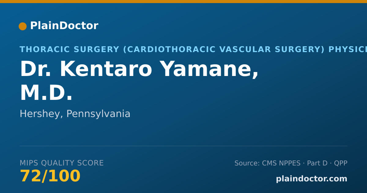 Shareable card for Kentaro Yamane, M.D. - Thoracic Surgery (Cardiothoracic Vascular Surgery) Physician, Hershey, PA