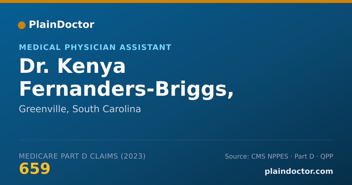 Shareable card for Kenya Fernanders-Briggs, PA-C - Medical Physician Assistant, Greenville, SC
