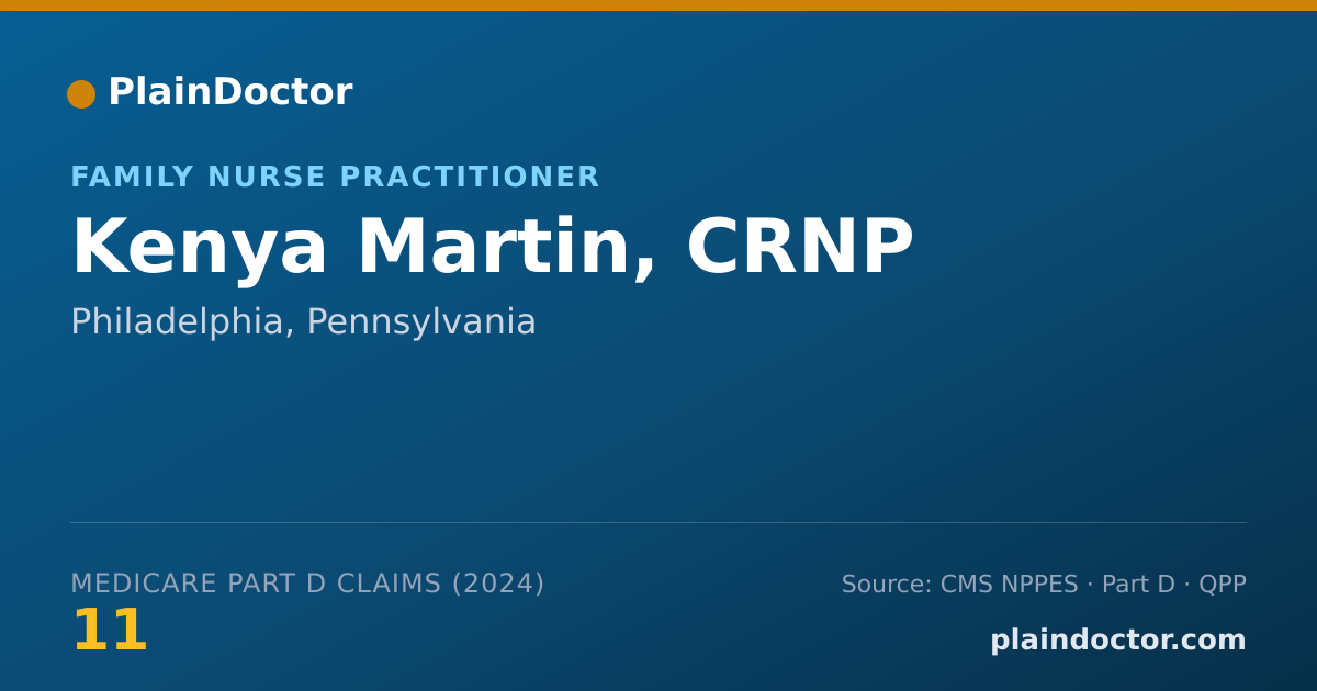Shareable card for Kenya Martin, CRNP - Family Nurse Practitioner, Philadelphia, PA