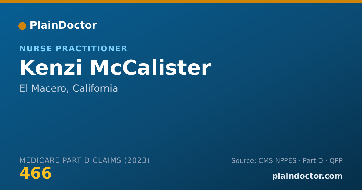 Shareable card for Kenzi McCalister - Nurse Practitioner, El Macero, CA
