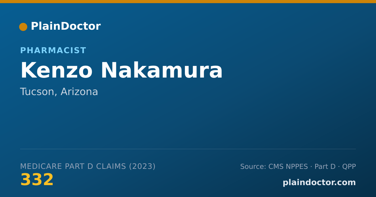 Shareable card for Kenzo Nakamura - Pharmacist, Tucson, AZ