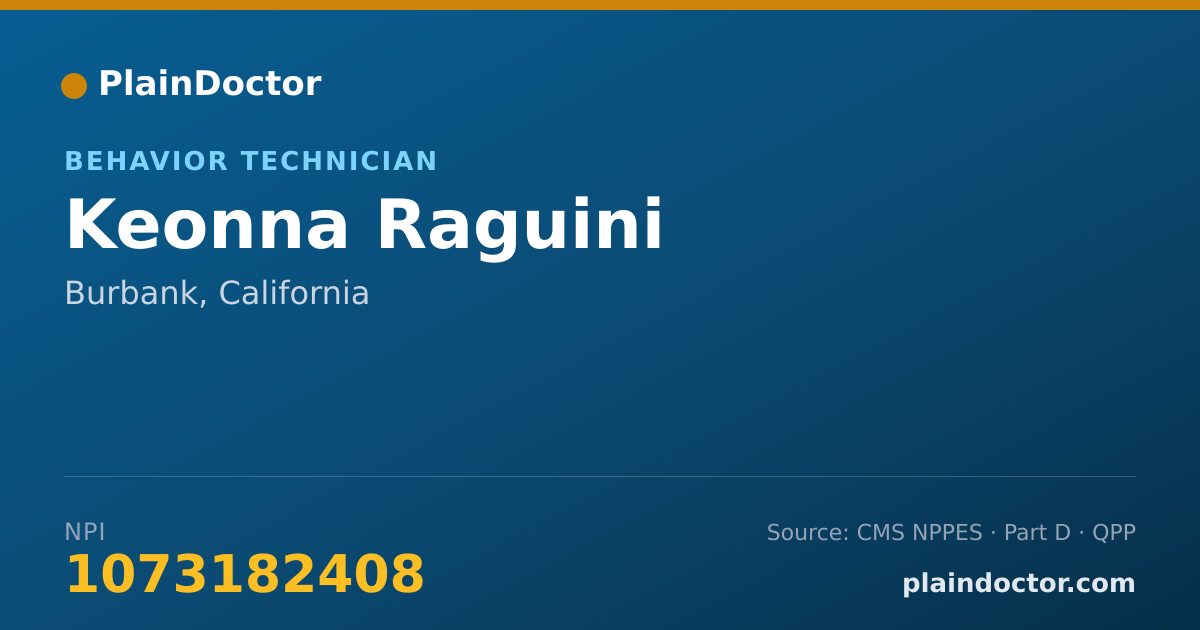 Shareable card for Keonna Raguini - Behavior Technician, Burbank, CA