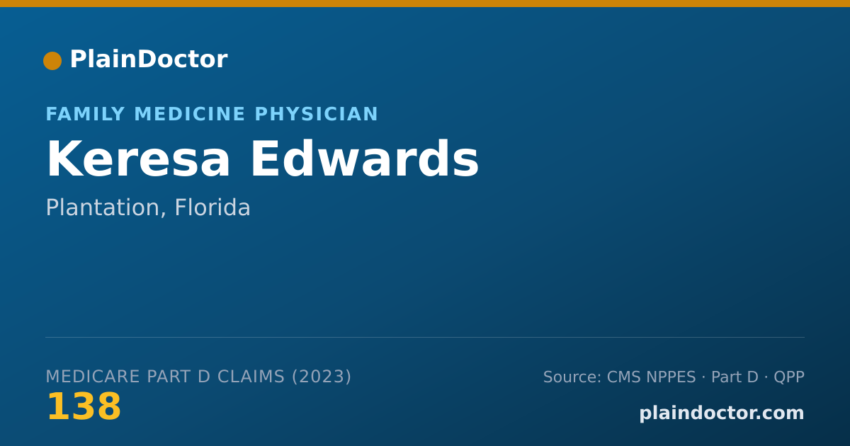 Shareable card for Keresa Edwards - Family Medicine Physician, Plantation, FL