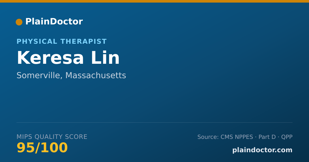 Shareable card for Keresa Lin - Physical Therapist, Somerville, MA