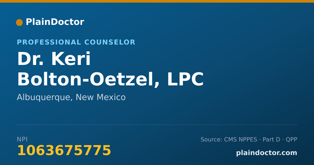 Shareable card for Keri Bolton-Oetzel, LPC - Professional Counselor, Albuquerque, NM
