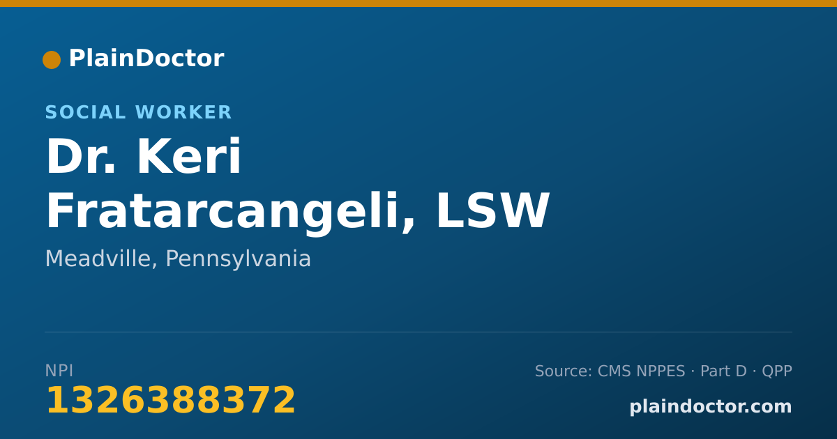 Shareable card for Keri Fratarcangeli, LSW - Social Worker, Meadville, PA