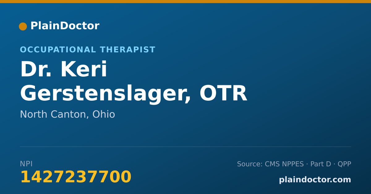 Shareable card for Keri Gerstenslager, OTR - Occupational Therapist, North Canton, OH