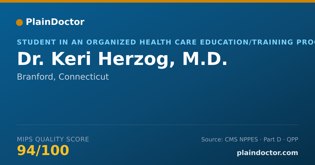Shareable card for Keri Herzog, M.D. - Student in an Organized Health Care Education/Training Program, Branford, CT