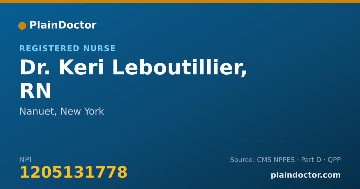 Shareable card for Keri Leboutillier, RN - Registered Nurse, Nanuet, NY