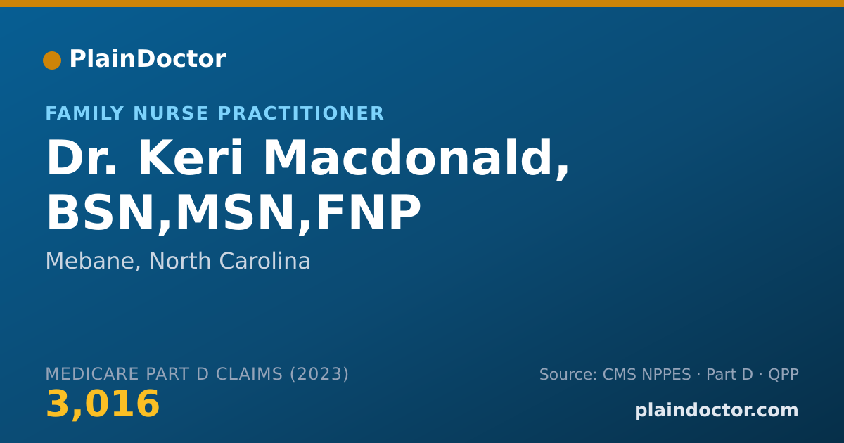Shareable card for Keri Macdonald, BSN,MSN,FNP - Family Nurse Practitioner, Mebane, NC