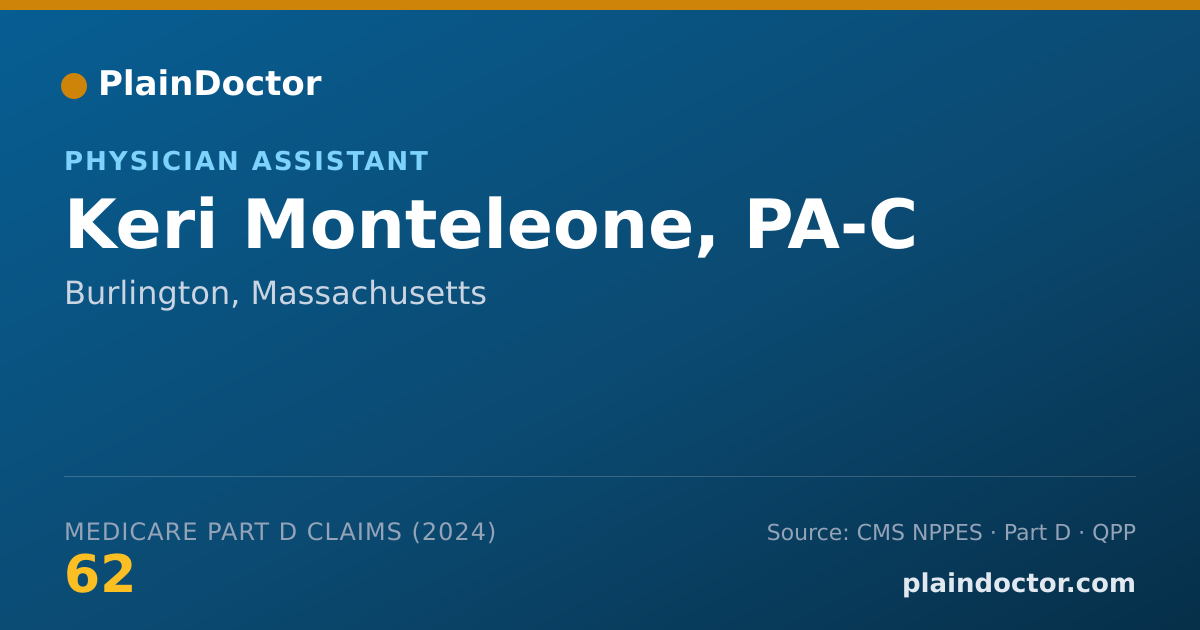 Shareable card for Keri Monteleone, PA-C - Physician Assistant, Burlington, MA