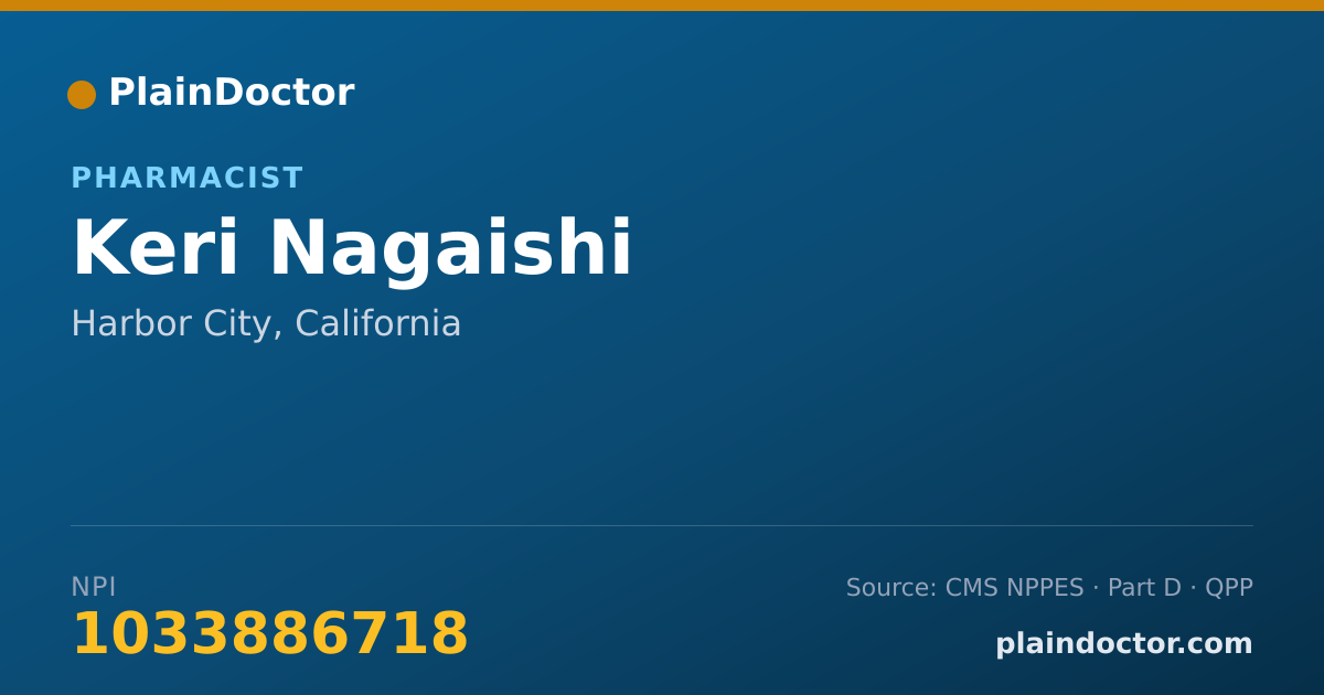 Shareable card for Keri Nagaishi - Pharmacist, Harbor City, CA
