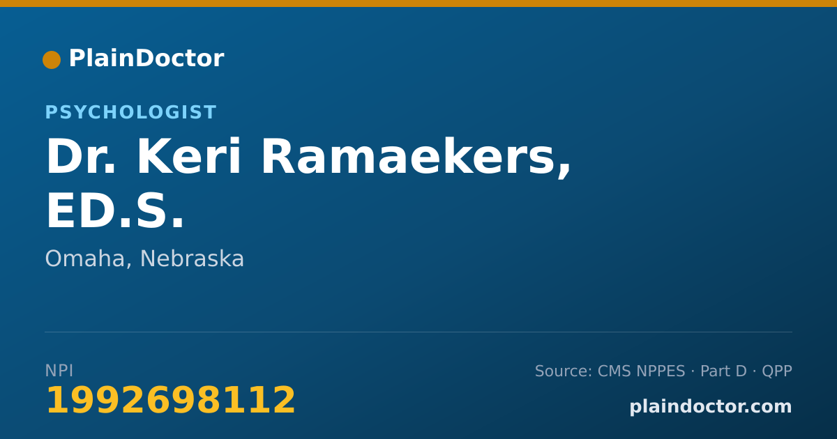 Shareable card for Keri Ramaekers, ED.S. - Psychologist, Omaha, NE