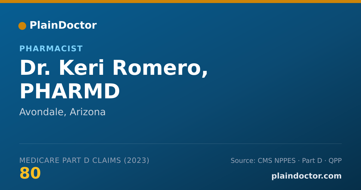 Shareable card for Keri Romero, PHARMD - Pharmacist, Avondale, AZ