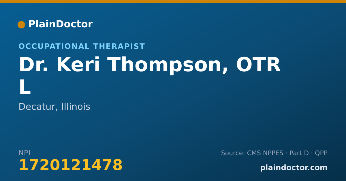 Shareable card for Keri Thompson, OTR L - Occupational Therapist, Decatur, IL