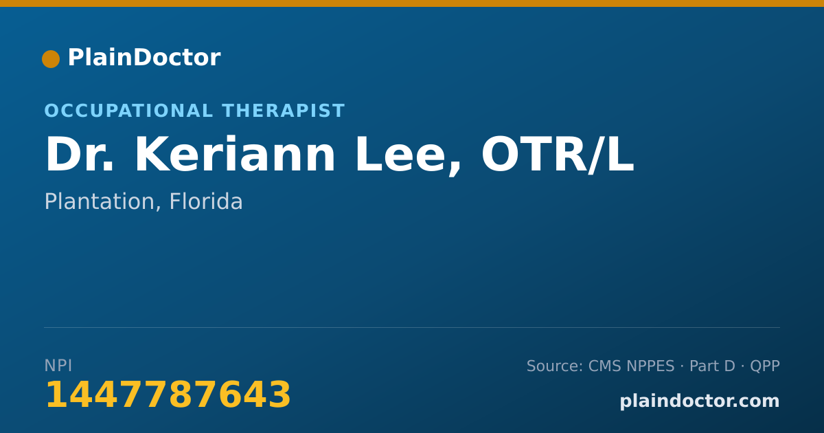 Shareable card for Keriann Lee, OTR/L - Occupational Therapist, Plantation, FL