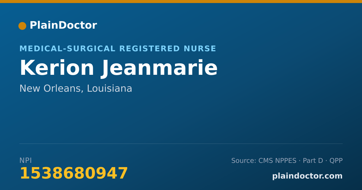 Shareable card for Kerion Jeanmarie - Medical-Surgical Registered Nurse, New Orleans, LA