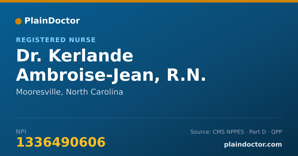 Shareable card for Kerlande Ambroise-Jean, R.N. - Registered Nurse, Mooresville, NC