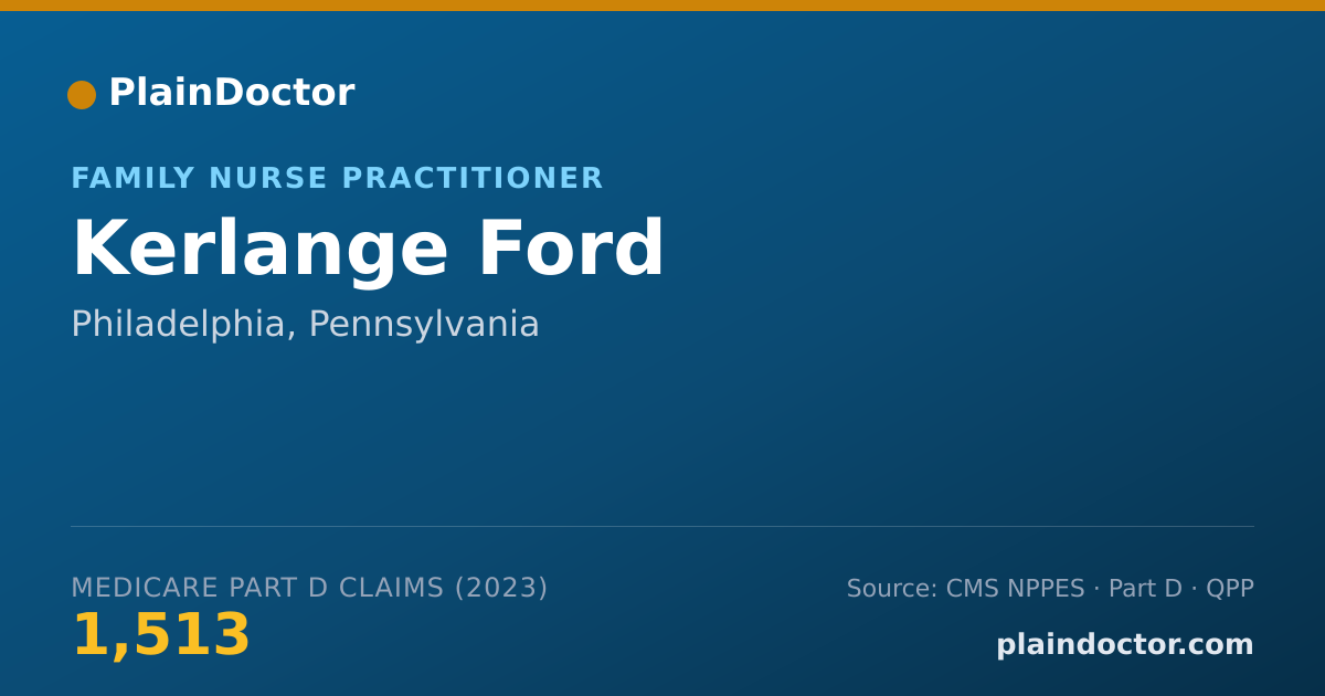 Shareable card for Kerlange Ford - Family Nurse Practitioner, Philadelphia, PA