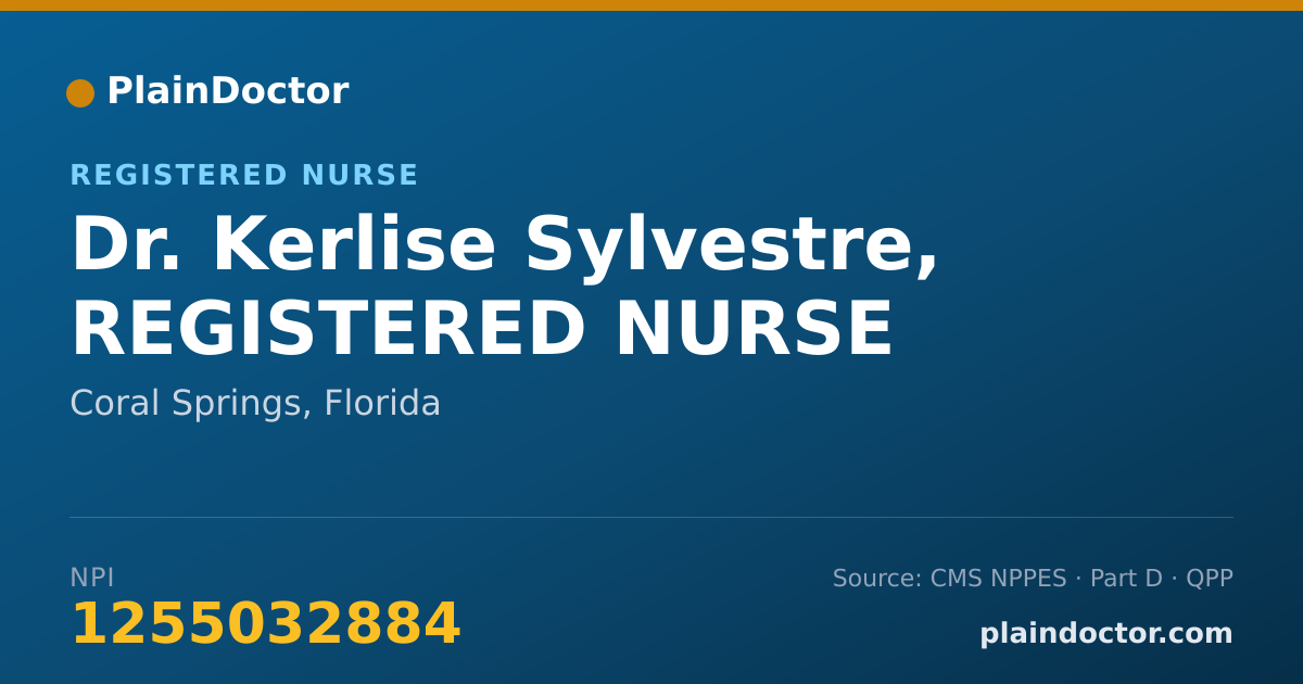 Shareable card for Kerlise Sylvestre, REGISTERED NURSE - Registered Nurse, Coral Springs, FL