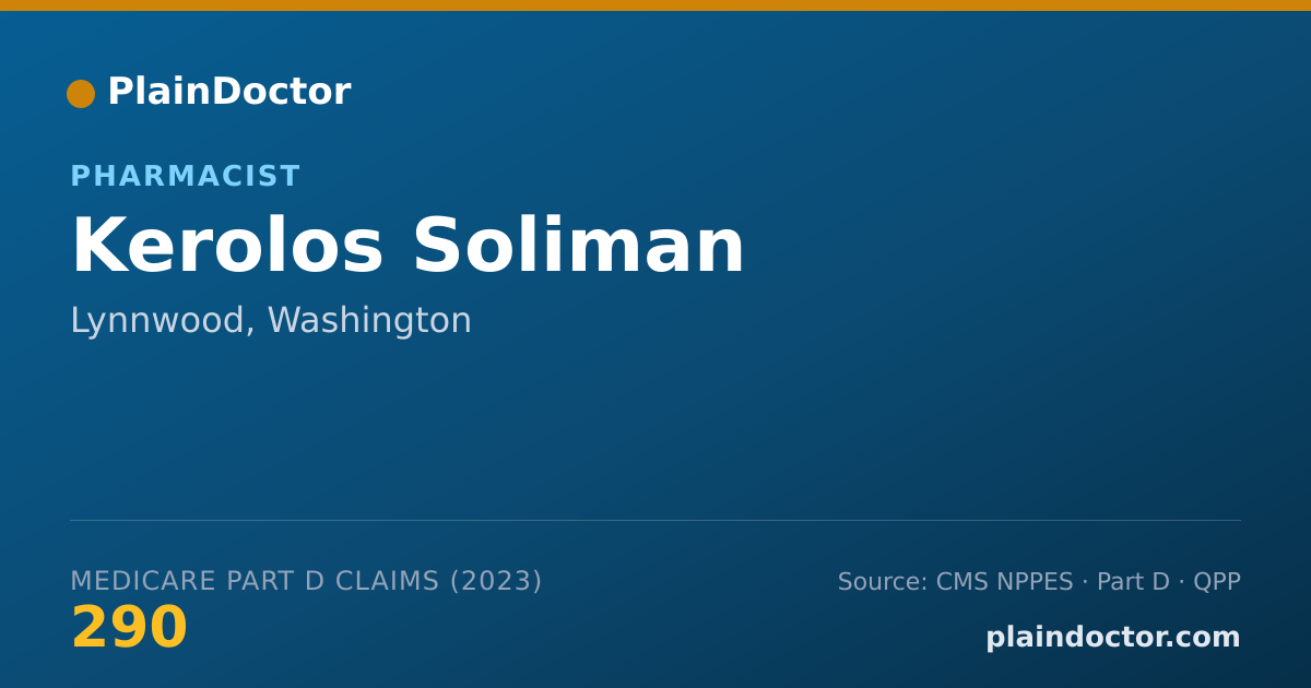 Shareable card for Kerolos Soliman - Pharmacist, Lynnwood, WA