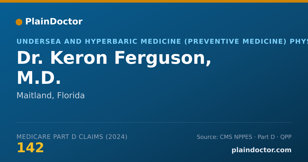 Shareable card for Keron Ferguson, M.D. - General Practice Physician, Maitland, FL