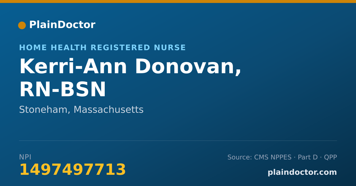 Shareable card for Kerri-Ann Donovan, RN-BSN - Home Health Registered Nurse, Stoneham, MA