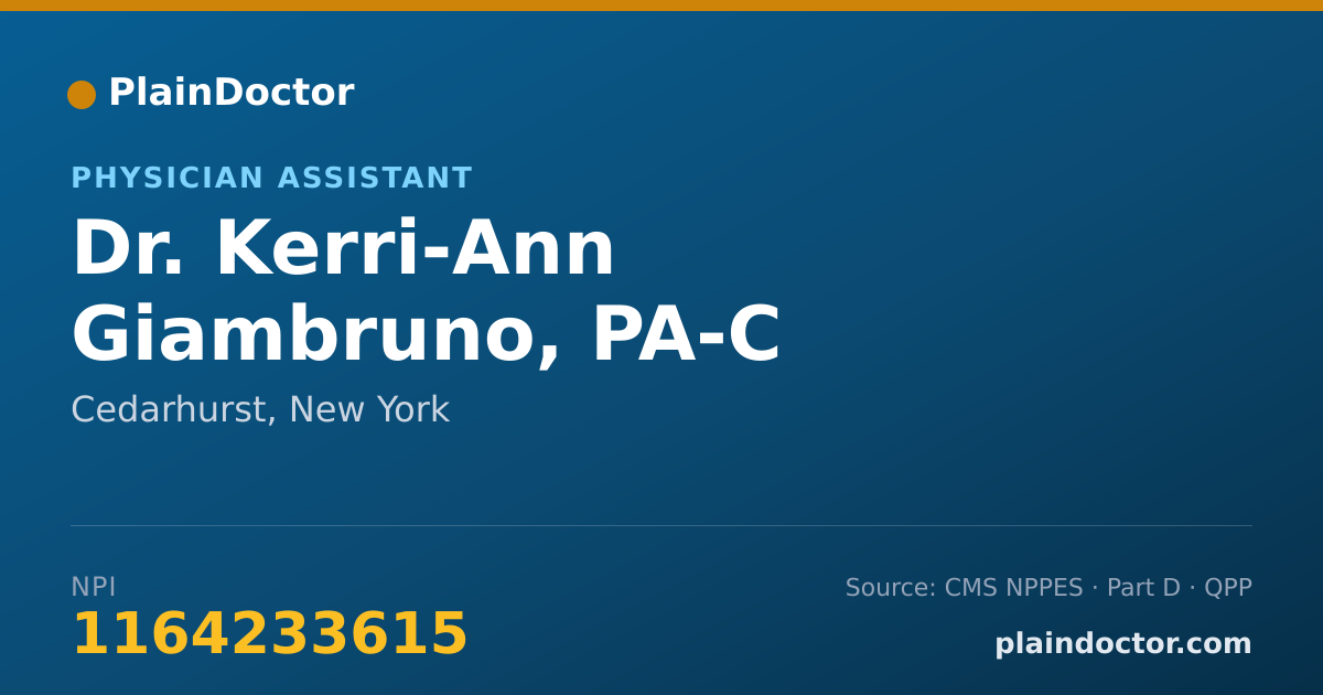 Shareable card for Kerri-Ann Giambruno, PA-C - Physician Assistant, Cedarhurst, NY