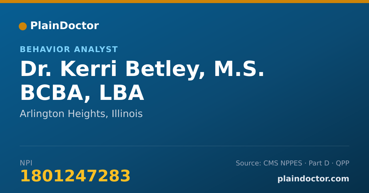 Shareable card for Kerri Betley, M.S. BCBA, LBA - Behavior Analyst, Arlington Heights, IL