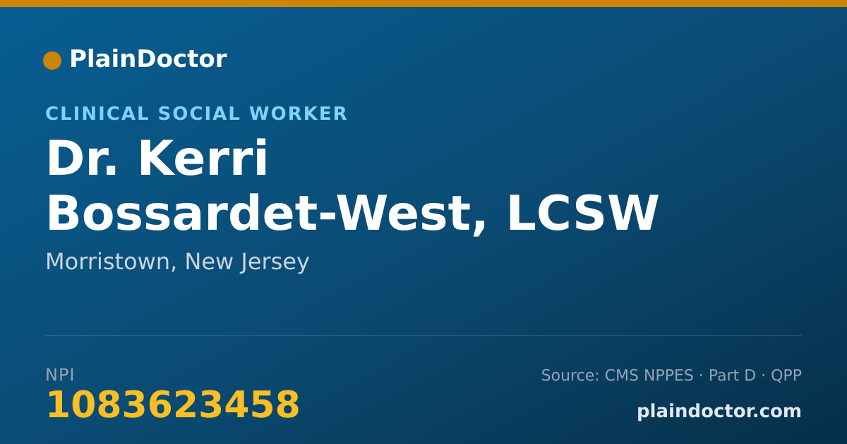 Shareable card for Kerri Bossardet-West, LCSW - Clinical Social Worker, Morristown, NJ