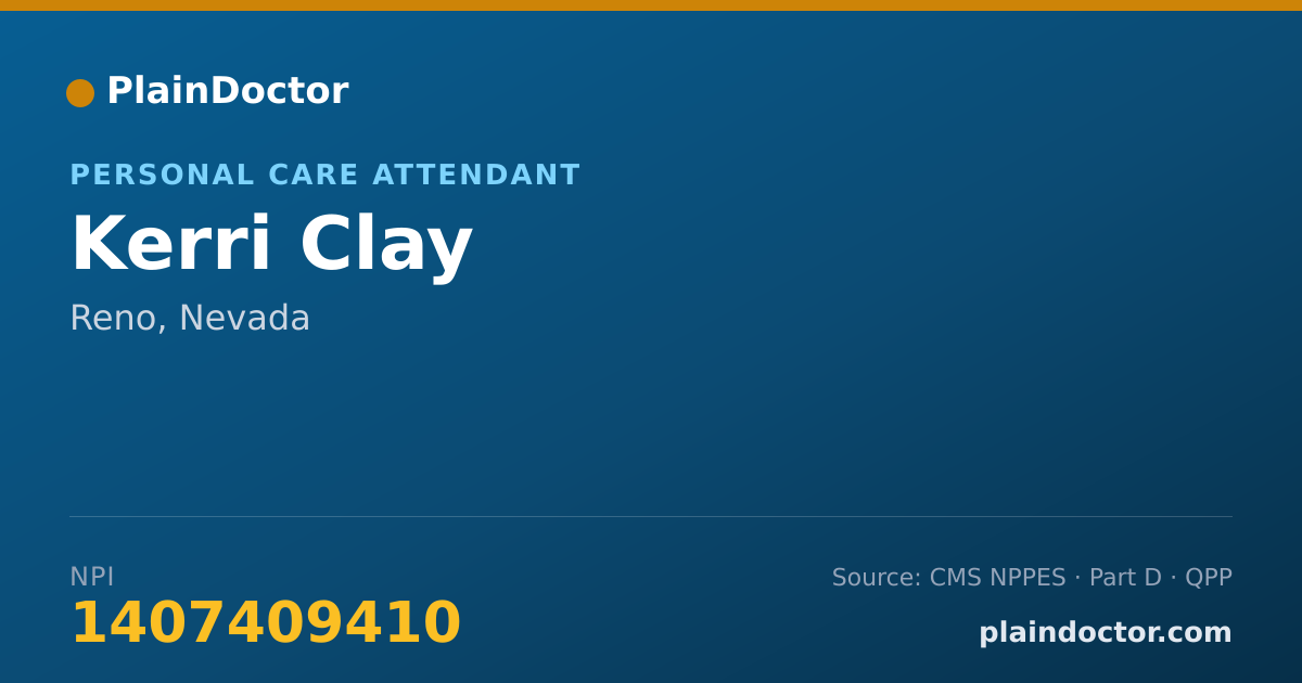 Shareable card for Kerri Clay - Personal Care Attendant, Reno, NV