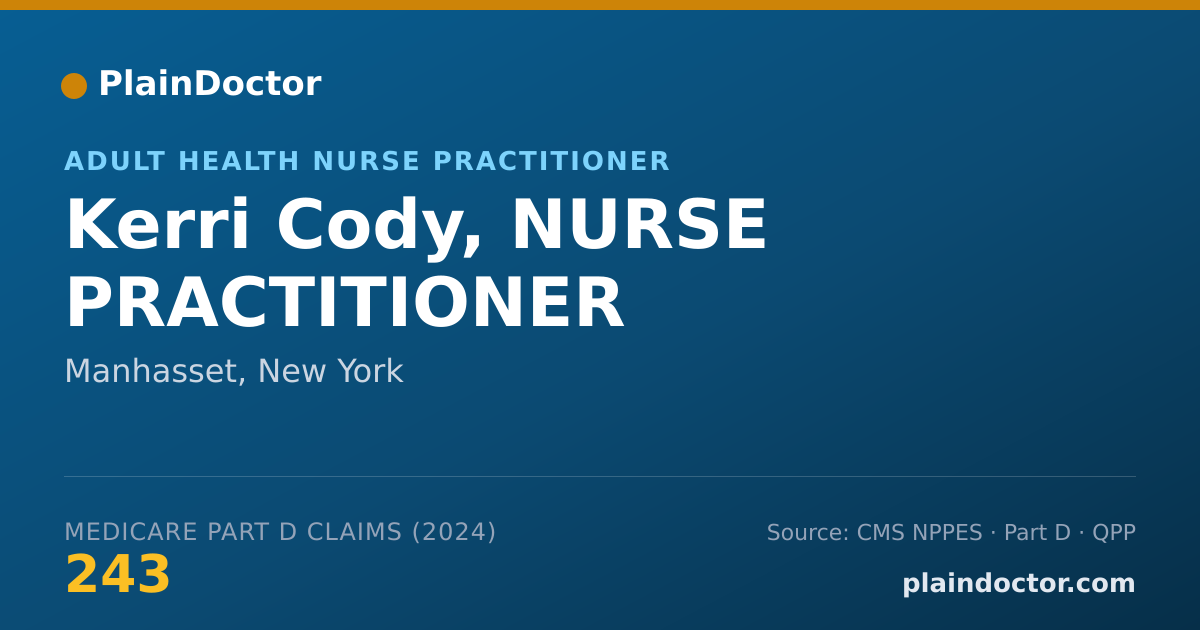 Shareable card for Kerri Cody, NURSE PRACTITIONER - Adult Health Nurse Practitioner, Manhasset, NY