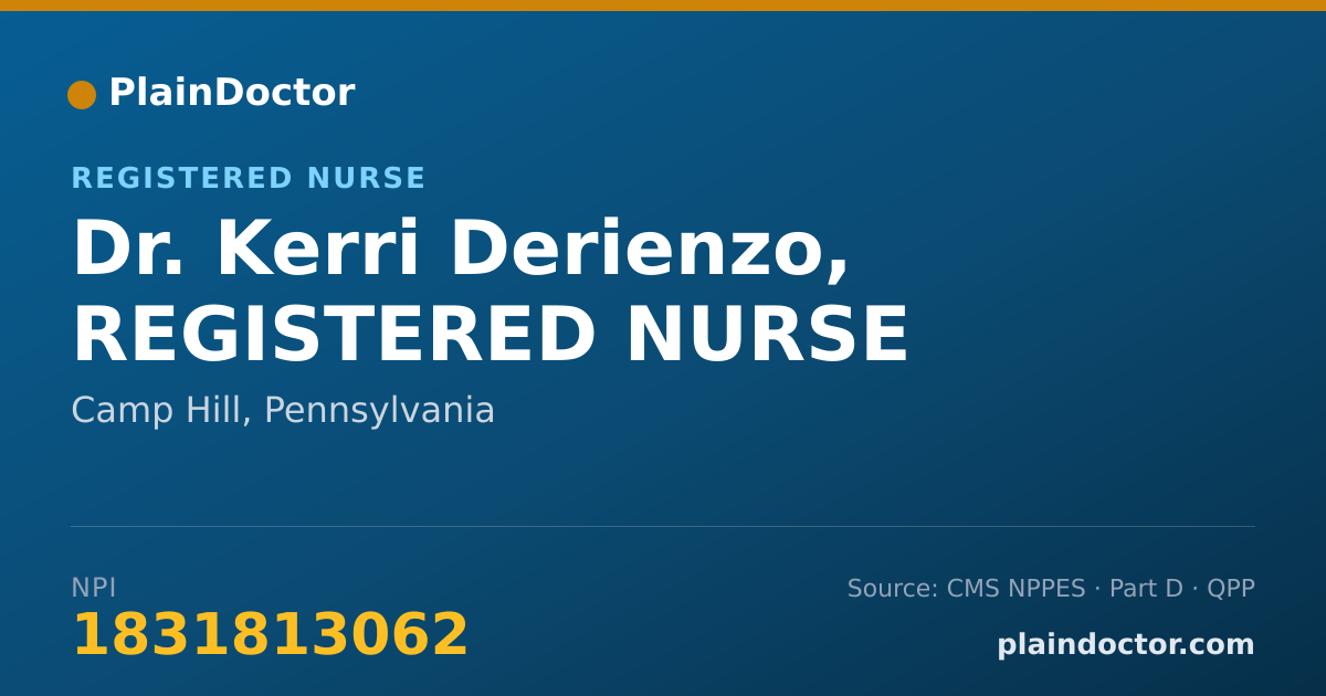 Shareable card for Kerri Derienzo, REGISTERED NURSE - Registered Nurse, Camp Hill, PA