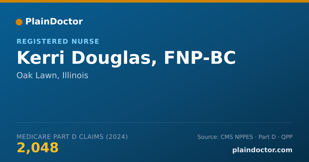 Shareable card for Kerri Douglas, FNP-BC - Registered Nurse, Oak Lawn, IL