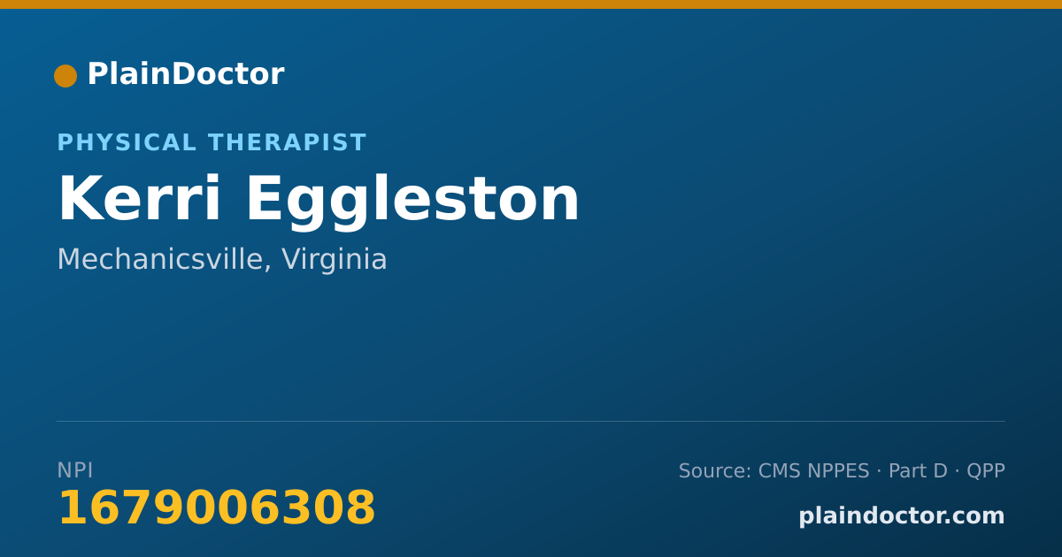 Shareable card for Kerri Eggleston - Physical Therapist, Mechanicsville, VA