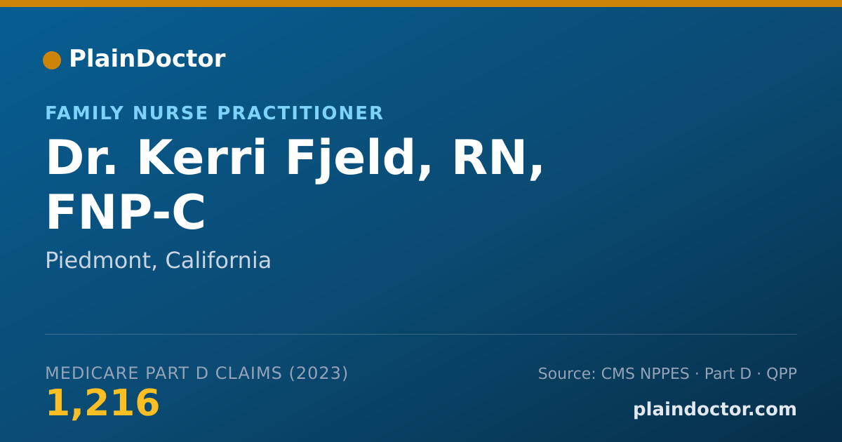 Shareable card for Kerri Fjeld, RN, FNP-C - Family Nurse Practitioner, Piedmont, CA