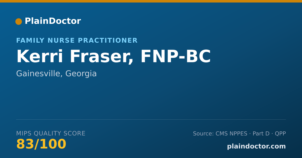 Shareable card for Kerri Fraser, FNP-BC - Family Nurse Practitioner, Gainesville, GA