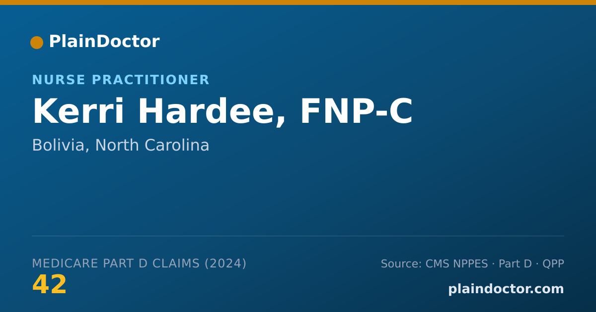 Shareable card for Kerri Hardee, FNP-C - Nurse Practitioner, Bolivia, NC