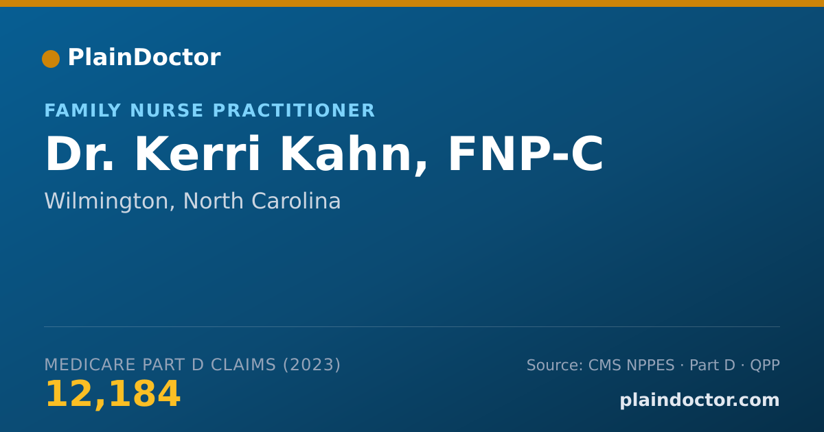 Shareable card for Kerri Kahn, FNP-C - Family Nurse Practitioner, Wilmington, NC