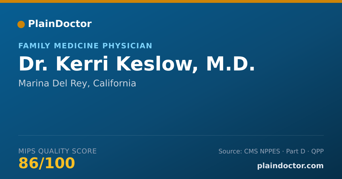 Shareable card for Kerri Keslow, M.D. - Family Medicine Physician, Marina Del Rey, CA