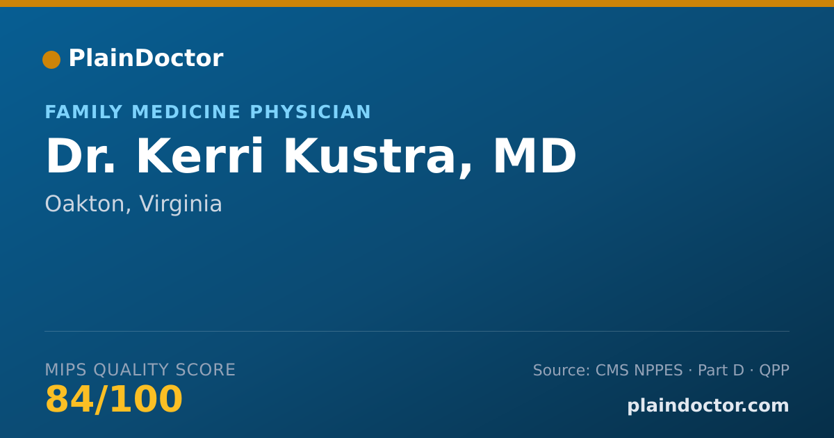 Shareable card for Kerri Kustra, MD - Family Medicine Physician, Oakton, VA