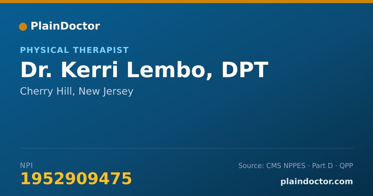 Shareable card for Kerri Lembo, DPT - Physical Therapist, Cherry Hill, NJ