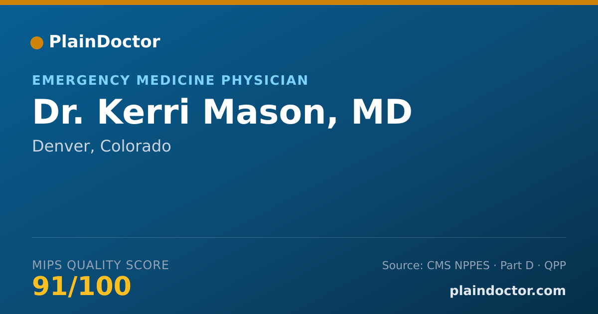 Shareable card for Kerri Mason, MD - Emergency Medicine Physician, Denver, CO