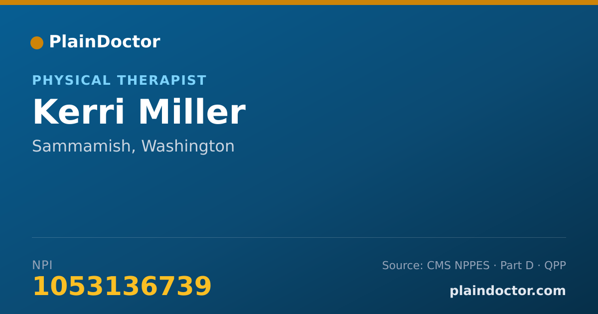 Shareable card for Kerri Miller - Physical Therapist, Sammamish, WA