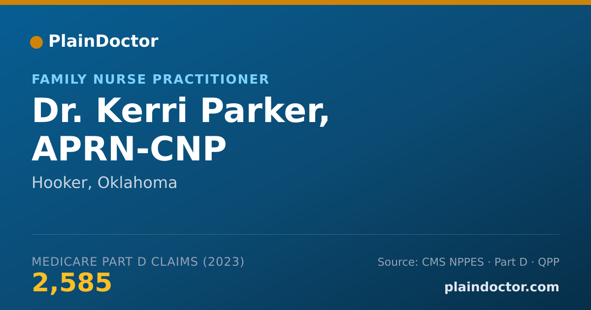 Shareable card for Kerri Parker, APRN-CNP - Family Nurse Practitioner, Hooker, OK